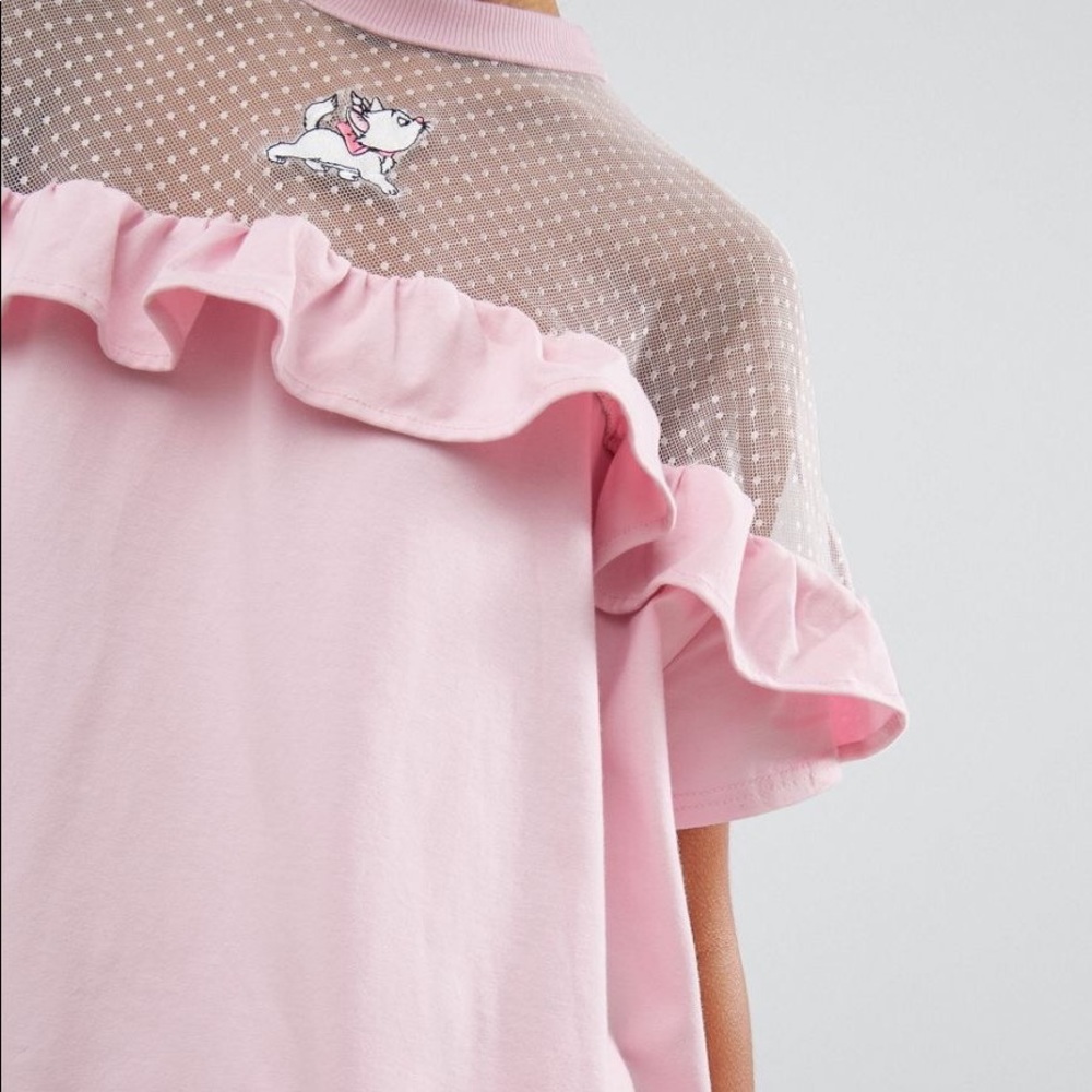 SOLD NWT Lazy Oaf x Disney Marie Ruffle Shirt